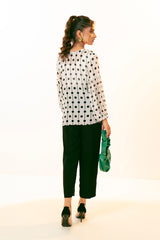 Polka dots gathered blouse