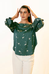 Satin off shoulder blouse