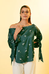 Satin off shoulder blouse